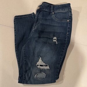 Maurices Dark Blue Distressed Jeans